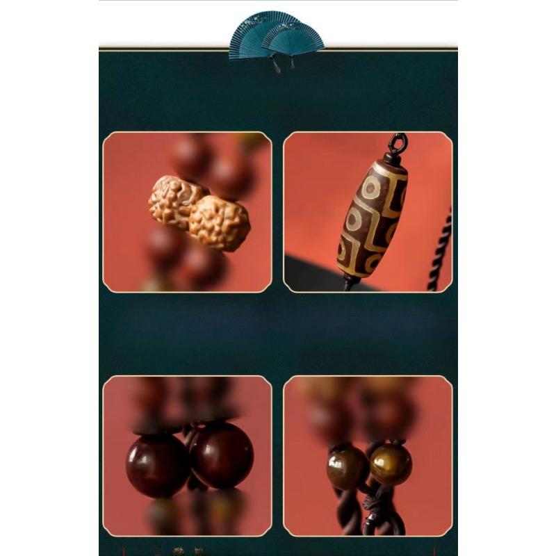GemChic Women's New Vintage Ethnic Wooden Beads Pendant Necklace Classical Long Chain Fashion Birthday Christmas Jewelry Gift