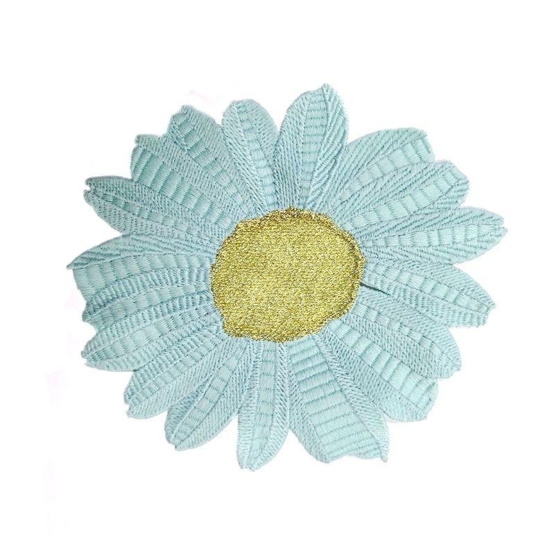 Barevná výšivka chryzantémy Tepelně izolační vyšívaný ubrus Podnos na čaj Váza Podložka 18cm