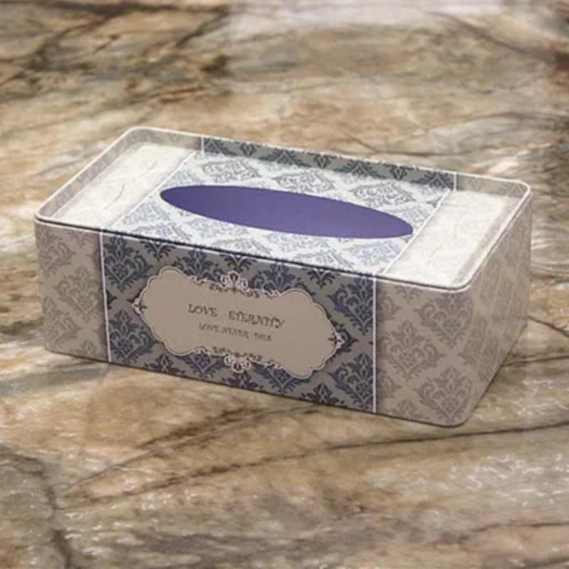 NEUE Hochwertige Taschentuchbox im ländlichen Stil mit Rosenmuster, Schreibtischdekoration aus Eisen