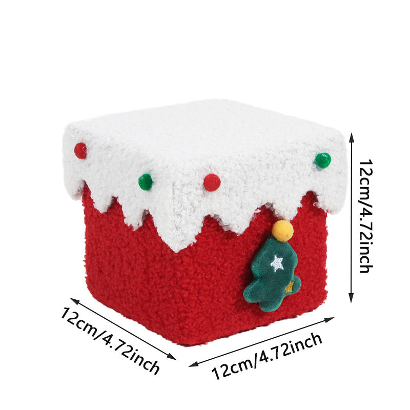 Christmas Gift Box Reindeer Xmas Tree Felt Box with Ribbon Multifunctional Plush Candy Treat Box for Small Gifts Snacks Christma