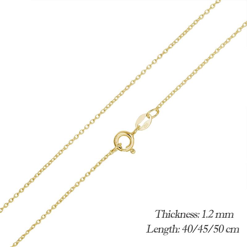 BAMOER Classic Basic O-chain Solid 925 Silver Lobster Clasp Adjustable Necklace Box Cable Chain DIY Jewelry for Women