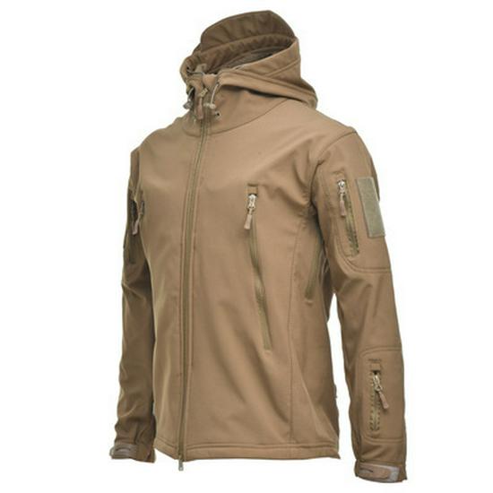 Men's Tactical Waterproof Camouflage Softshell Jacket - Warm Fleece Windbreaker for Outdoor Workwear