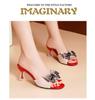 Summer Stiletto Peep Toe Bow Crystal Heel Comfortable Korean Style Women's Shoes