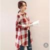 Damen Hemd mit Knöpfen Elegant Chic Damen Oberteil Kariert Vintage Leinen Langarm Chinesische Hemden Blusen Kleidung