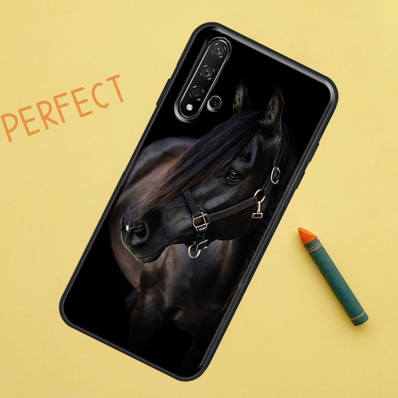 

Beautiful Black Horse For Huawei Nova 12s 11i 7i 8i 12i Y73 Y70 Y90 Y60 Y72 Y61 Y91 9 10 SE P40 Lite P30 Pro Case Huawei Nova 8i