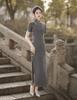 2024 Spring/Summer Floor-Length Chinese Style Qipao: Comfortable, Breathable, Daily Wear with Full Opening