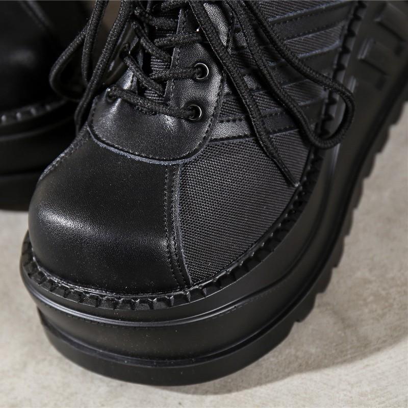 Punk Big Head Platform Women INS Retro Muffin Sneakers JK Wedge Heel Shoes 9.5cm