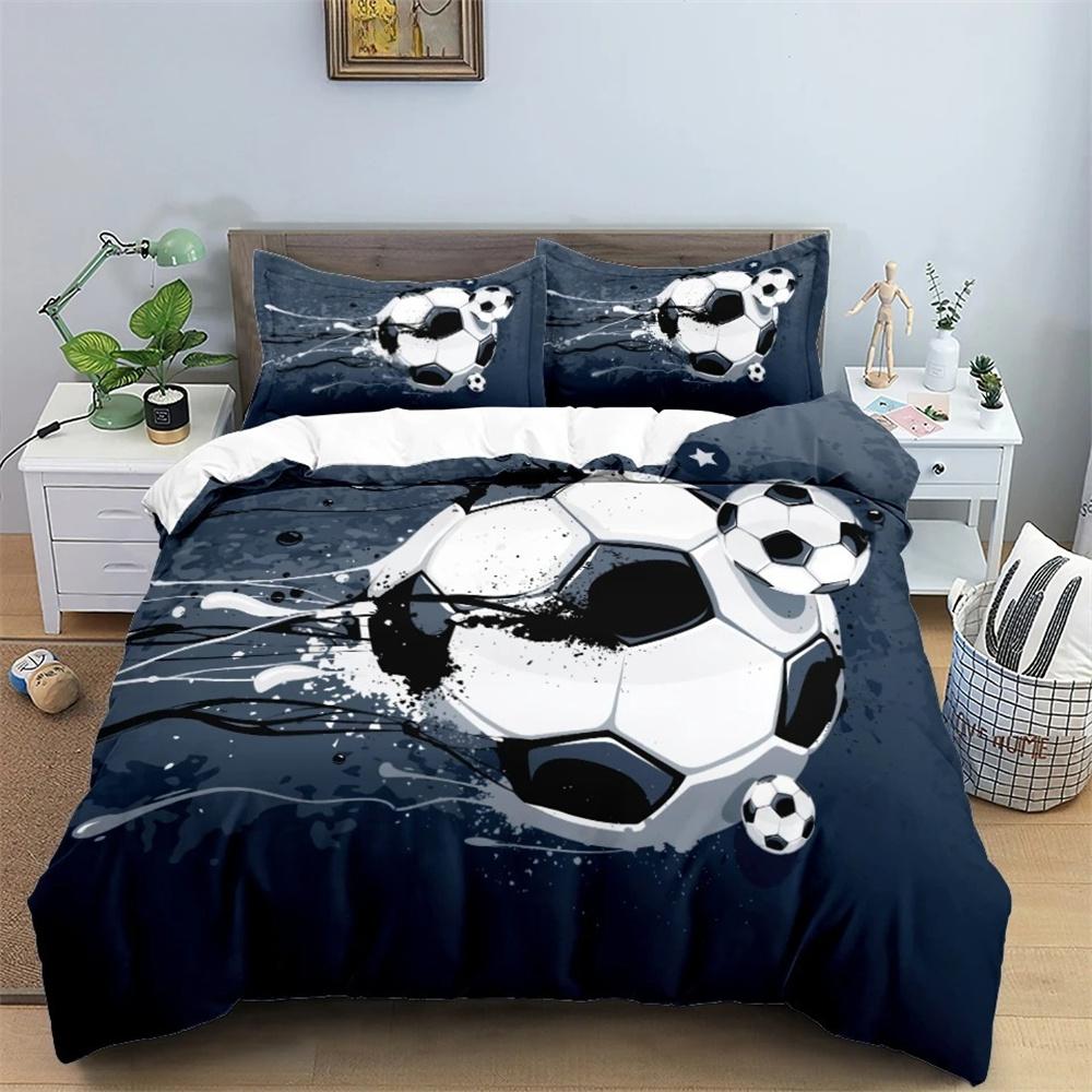 3D Printed Football Bedding Set Soccer Child Duvet Cover Double Twin Full Queen King Adult Kids Bedclothes Quilt Cover