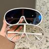 Futuristic Wrap Around Sunglasses Oversized Curved Lens Sun Glasses Y2K UV400 Protection 2000'S Eyewear for Women Men
