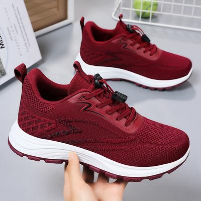Shoes Women's Spring Sports Breathable and Comfortable Large Size Single Shoes Medium and Old Walking Mother Shoes