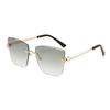Fashion Rimless Square Metal Sunglasses UV400 Gradient Vintage Trend Eyewear for Women Men High Quality Brand