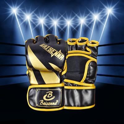 Mănuși Mma Luptă cu jumătate de deget Arte marțiale Sparring Grappling Piele PU Sac de nisip Adulti