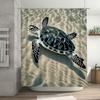 Artistic Turtles Bath Shower Curtain Waterproof Fabric Decor Home Bathroom Window Decorations