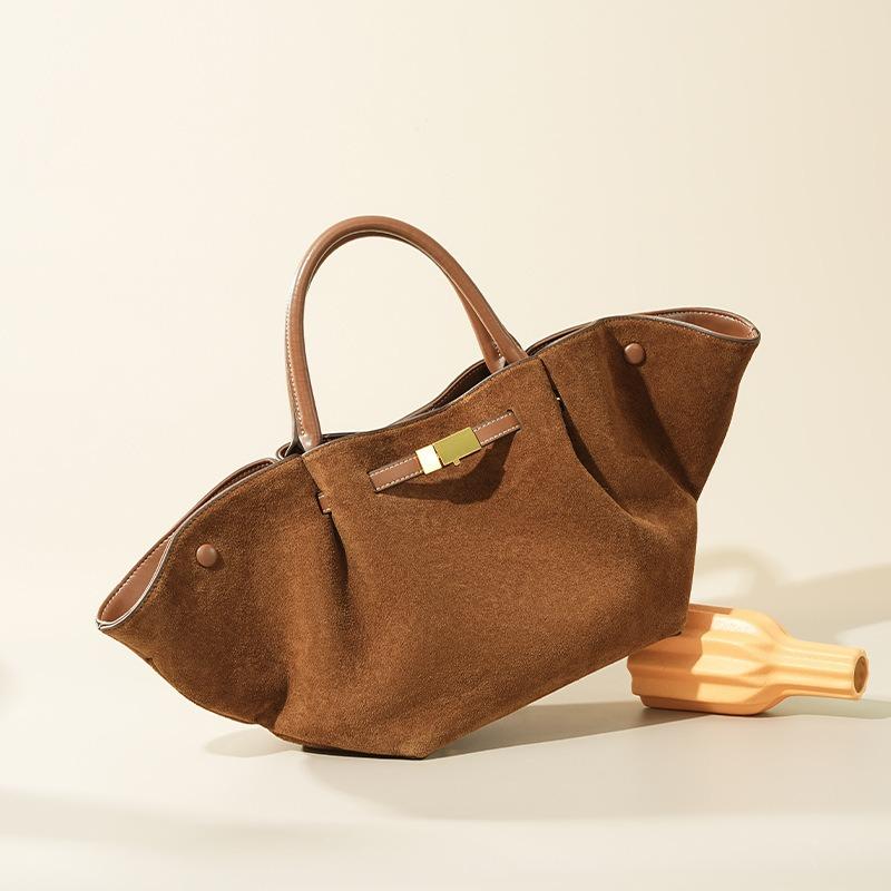 Wings Lock Work Crossbody Girl Large Capacity Portable Dumpling Bag Frosted Suede Commuter Premium Sense Tote Bag