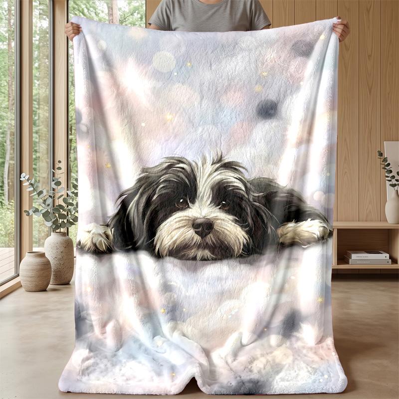 Whimsical Cat Collage Theme Blanket Lightweight Warm Flannel Blanket Decorative Throw Blanket for Home Decoration