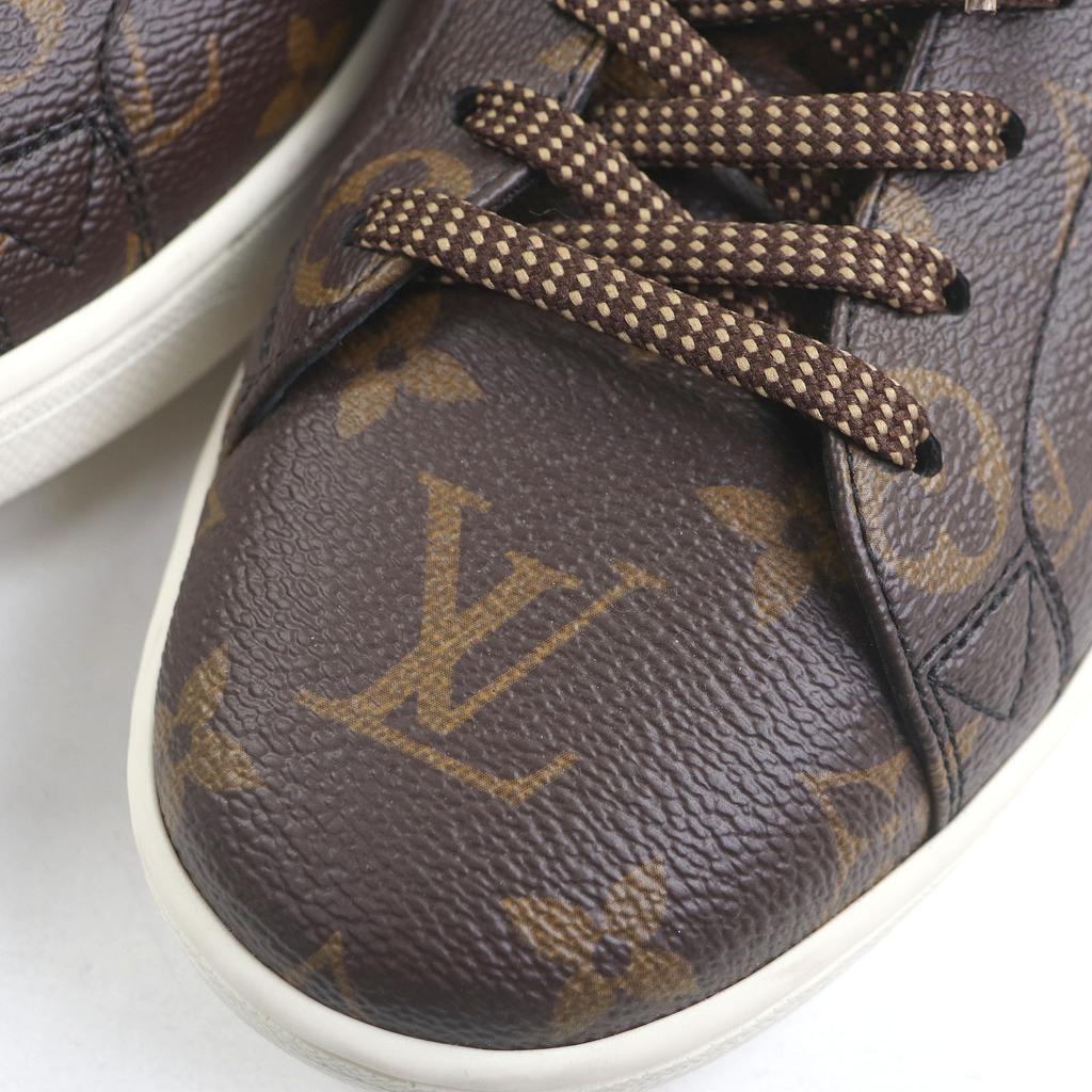 Doskonałe sneakersy LOUIS VUITTON z niskim wycięciem Linia Luxembourg Monogram Brązowe Używane