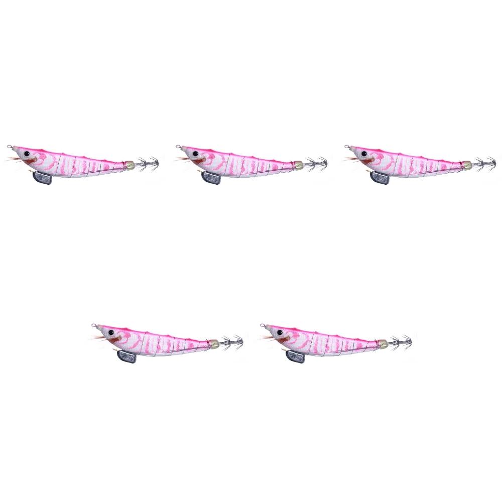 Fishing Wood Shrimp Luminous Squid Hook Octopus Artificial Bait Seawater Fishing Bait Cuttlefish Lure for Night Fishing Freshwat