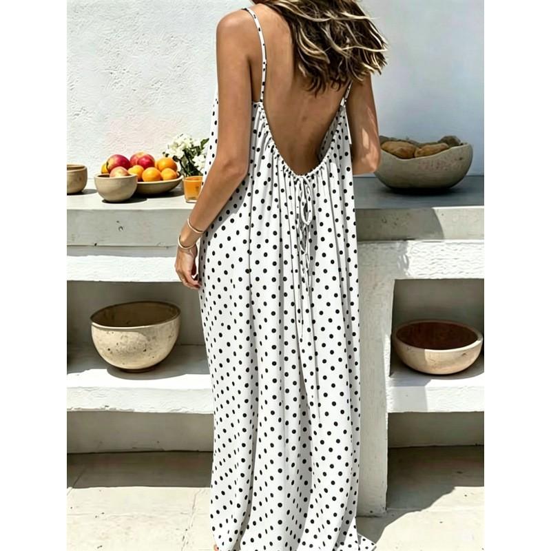 Long Backless Sleeveless Wrap Dress Women 2026 Loose Fit Casual Beach Vacation