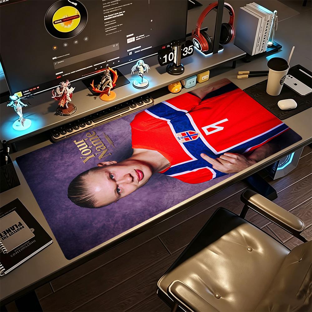 Haaland Customizable Name Mouse Pad Gamer Mousepad Computer Desk Mat Non-Slip Rubber Bottom Office Desk Accessory