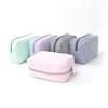 Contrast Color Striped Cosmetic Bag for Women Daily Casual Soft Zipper Makeup Storage Bag Portable Travel Outdoor Toiletry Bags