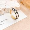 Ring ins fashion color drip opening adjustable ring Maillard style enamel color retro fashion ring