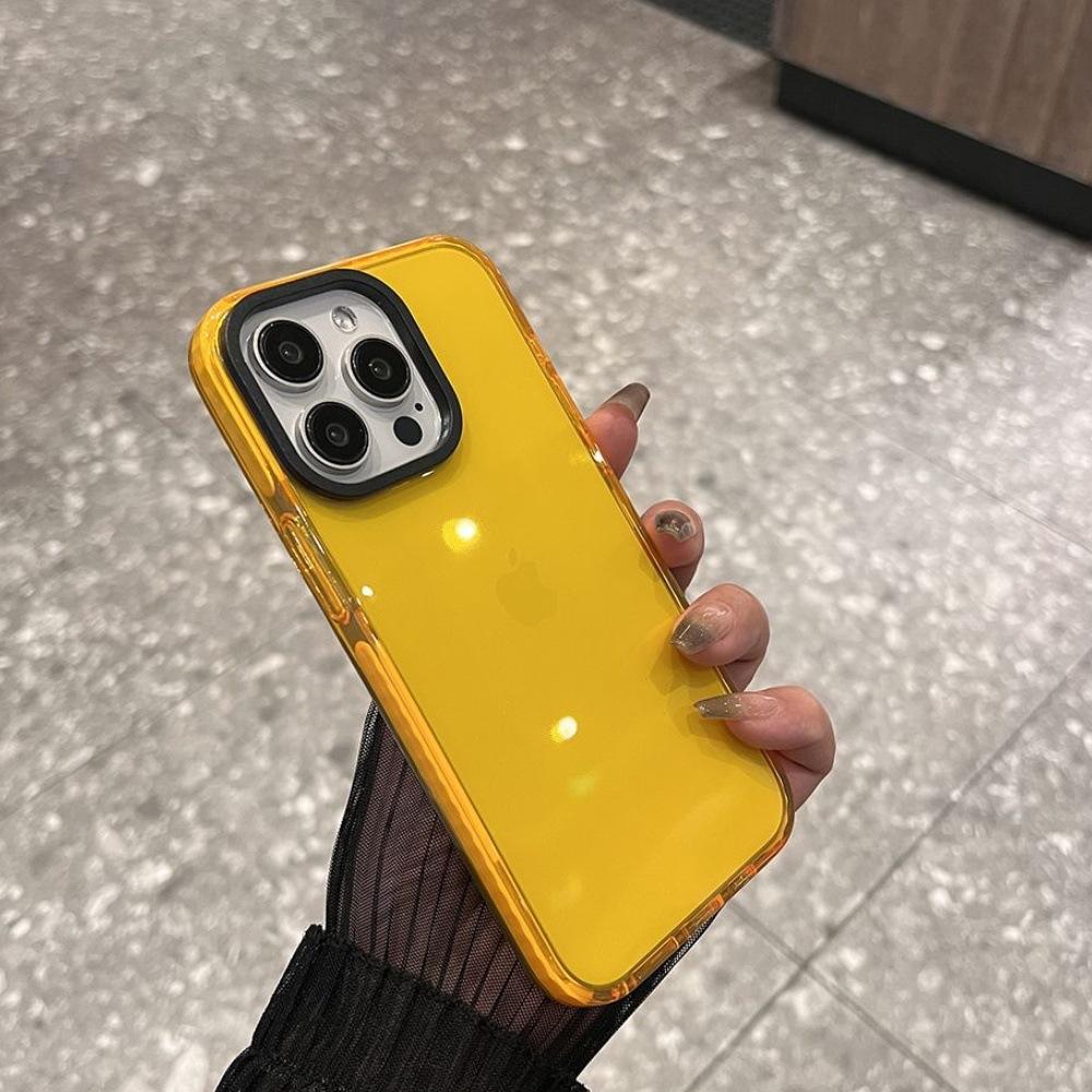 

Подходит для чехла для мобильного телефона iPhone15 Противоударный Прозрачный 13 Apple 16 Promax Защитный чехол 14 Цвет макарон Простой iPhoneSE 2020