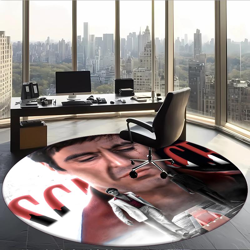 Scarface (19) Round Office Rug Decorative Floor Rug for Office Bedroom Living Room and Home Space