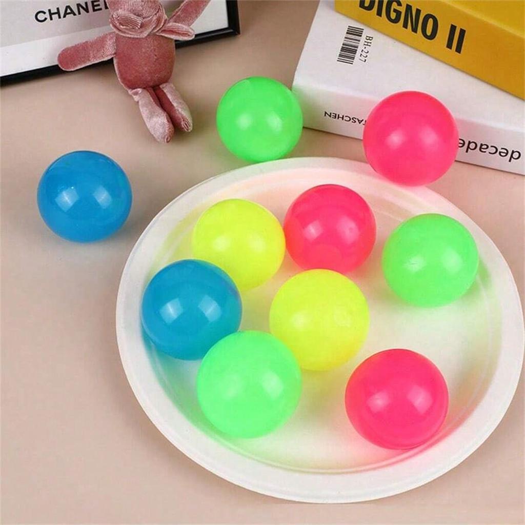5pcs/10pcs Glow in The Dark Sticky Stress Ball Tactile Fidget Playthings ideal for Adults and Children Anxiety Relief Grip Fun Play Squeeze Toy