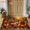 1pc 2D FLAT Flannel Pumpkin Sunflower Autumn Doormat, Soft Non-Slip Rug, Machine Washable and Fade-Resistant, Suitable for Living Room, Bedroom, Kitch