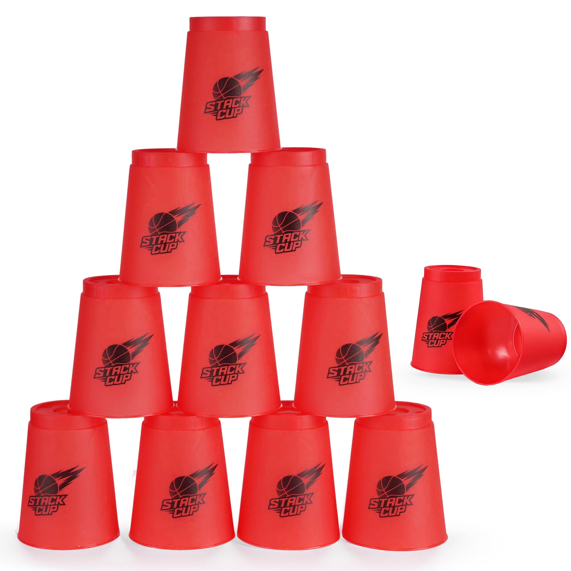 Cyfie Stacking Cups, Sport Stacking Cups, Competition Grade, with Storage Bag, Thick Plastic, Set of 12