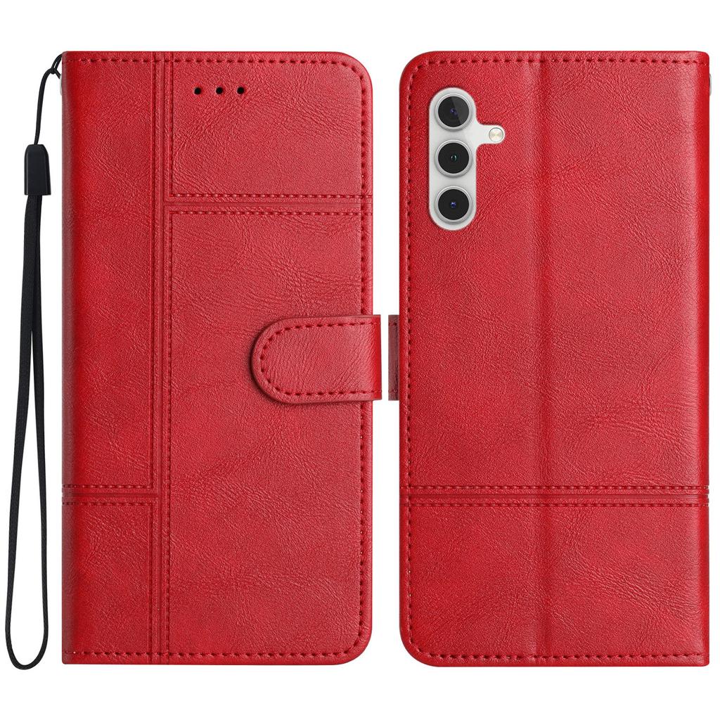 Für Samsung Galaxy S24 FE Hülle Brieftasche Rindsleder Textur Leder Handyhülle