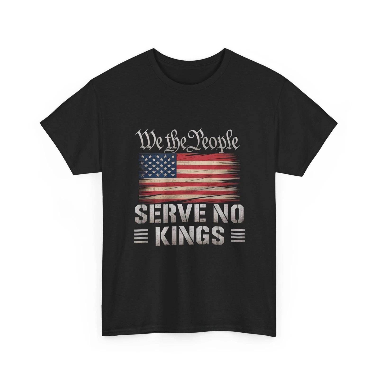 No Kings Day Shirt, No King in America USA Flag Shirt 4XL
