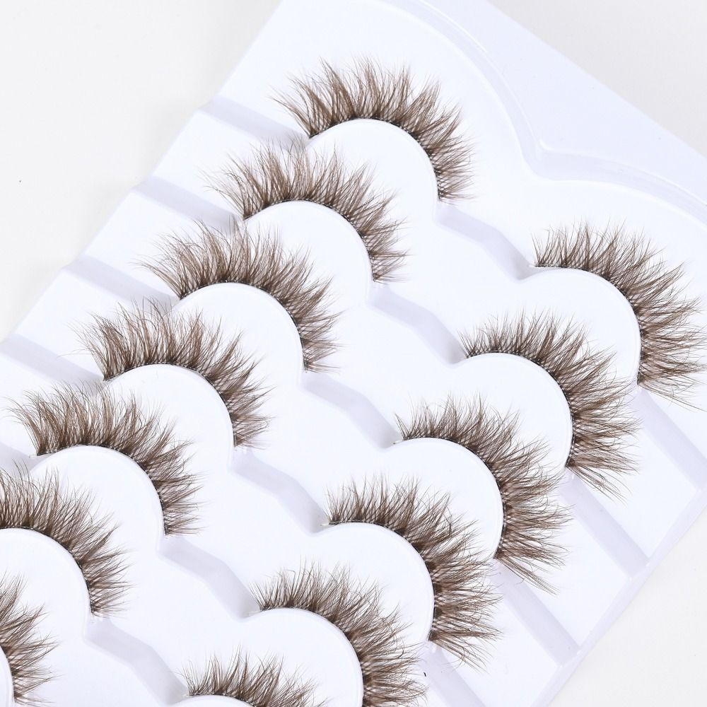 Clear Stem Simulation Eye Eyelashes 3D Curled False Eyelashes  Daily Party and Holiday Stage