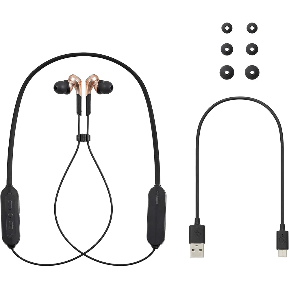 Audio-Technica ATH-CKS660XBT CGD Wireless Earphones, Bluetooth, Solid Bass, with Microphone, Copper Gold (ATH-CKS660XBT CGD)