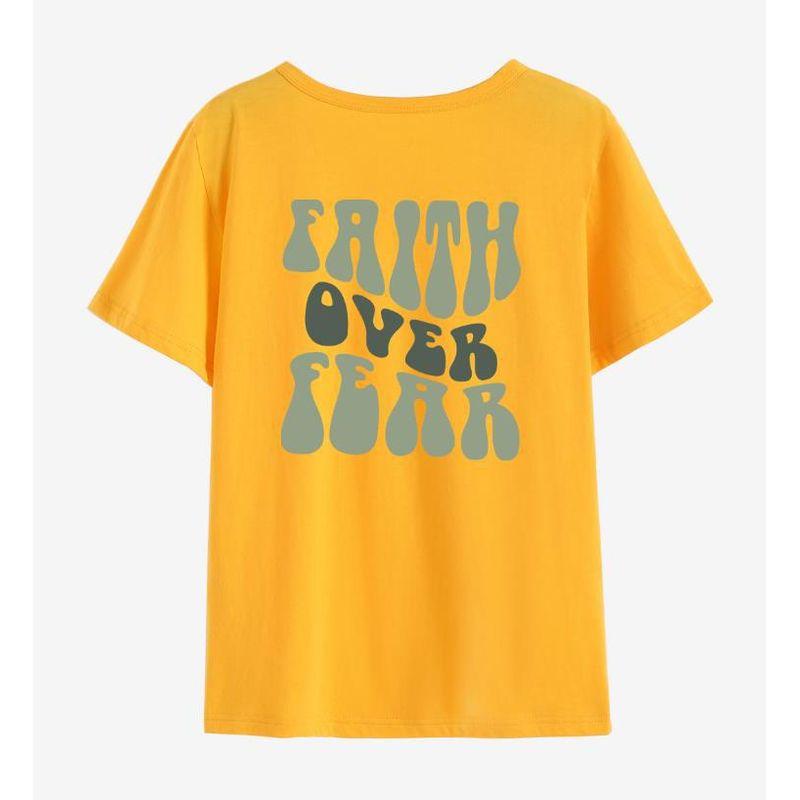 Printed Short Sleeve Loose Fitting T-shirt Print Short Sleeve Loose T-shirt
