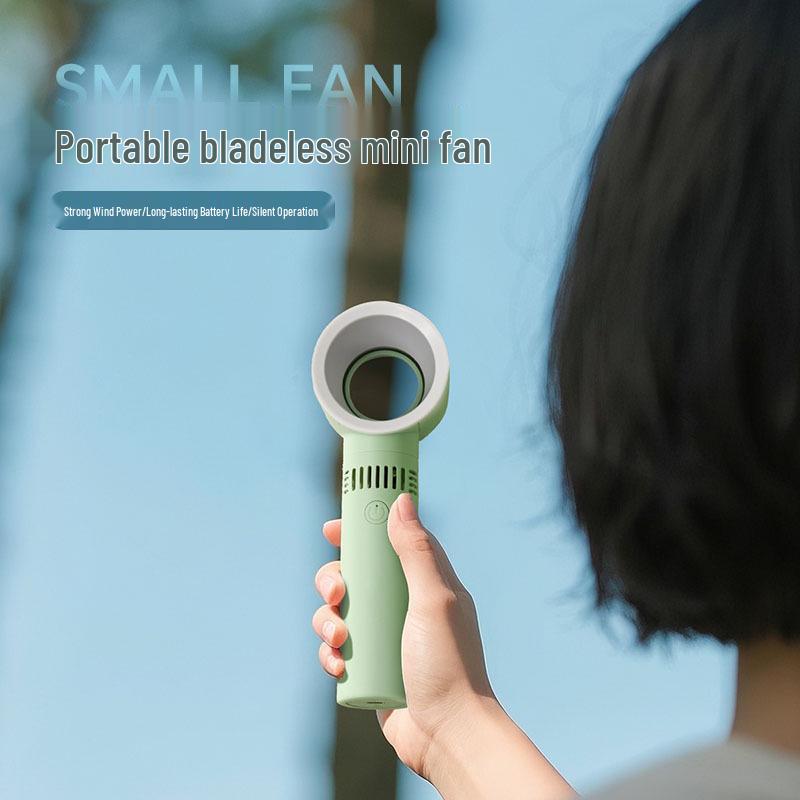 Portable USB Bladeless Mini Fan: Rechargeable, Creative Korean Design, Handheld Cooling Solution