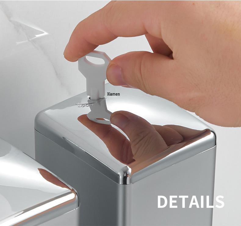Wall-Mounted Dual Soap Dispenser with Double Hook for Bathroom & Kitchen