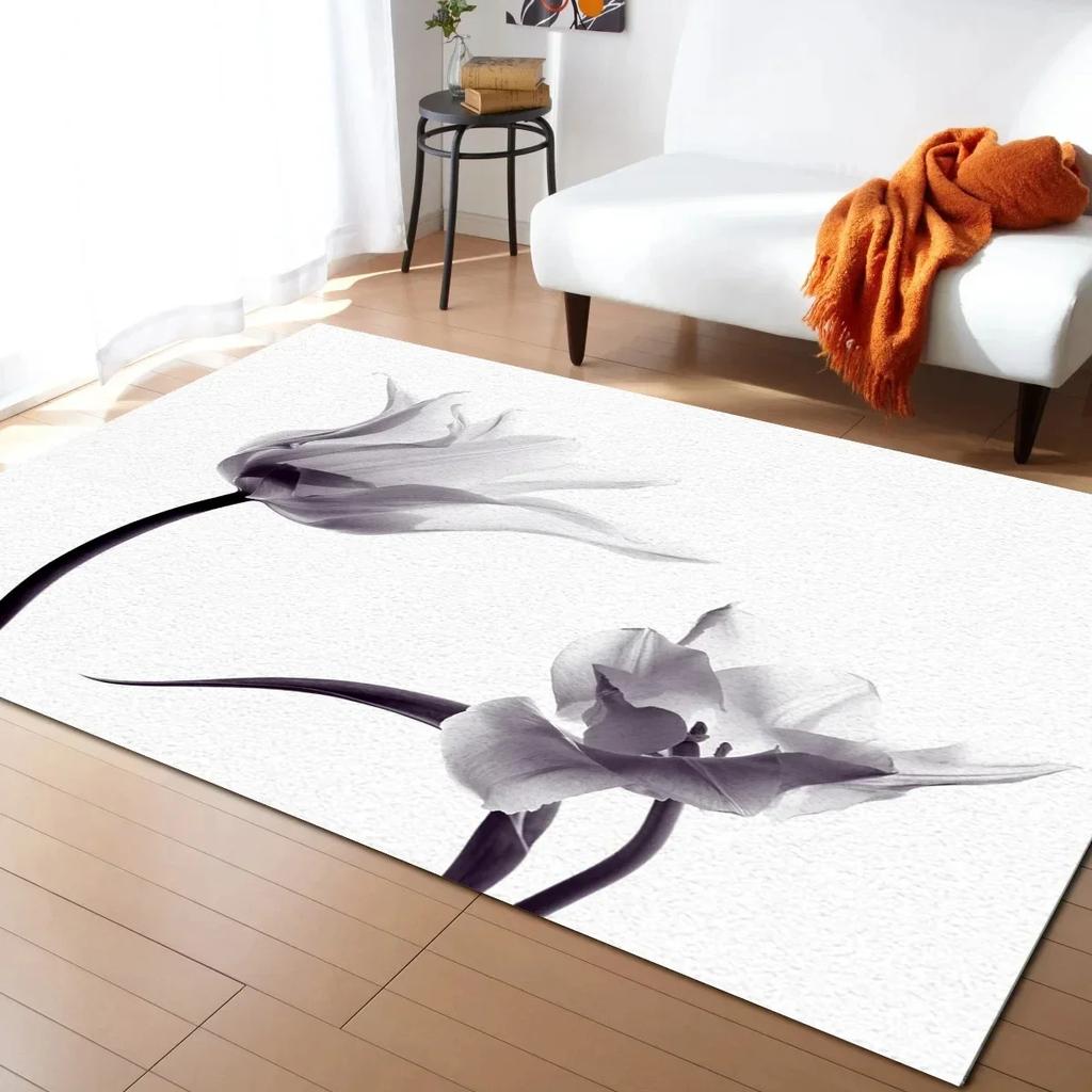 Covor Lalea Primăvară botanic Flori Covor de Zonă pentru Living Dormitor Copii Covoraș de Podea Floral Grădină Naturală Covoraș de Bucătărie