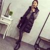 Autumn Winter Women Long Parkas Vest Warm Black Zipper Hooded Down Coat Parka Ladies Sleeveless Waistcoat Jacket Outwear