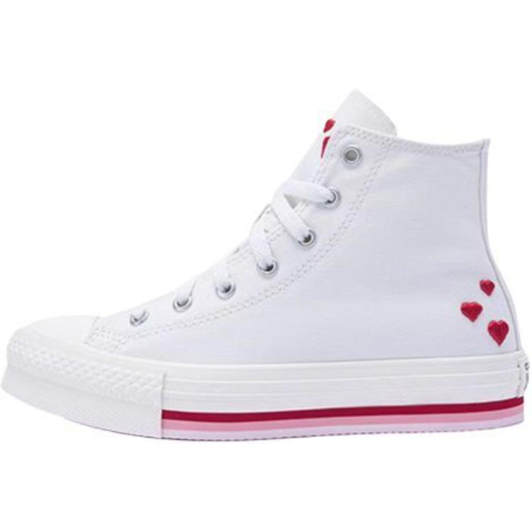 Converse Chuck Taylor All Star Lift Platform High GS Valentines Day 2025 Kids Sneakers Cream Vintage-White Red A10716C