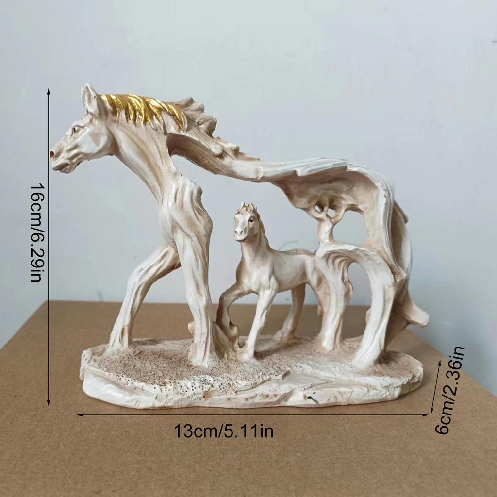 Pryskyřičná soška indického koně Stolní ozdoba Řemesla Zvířecí socha Miniatury Dekorace na stůl pro domácí kancelář Hračka Dárek pro děti