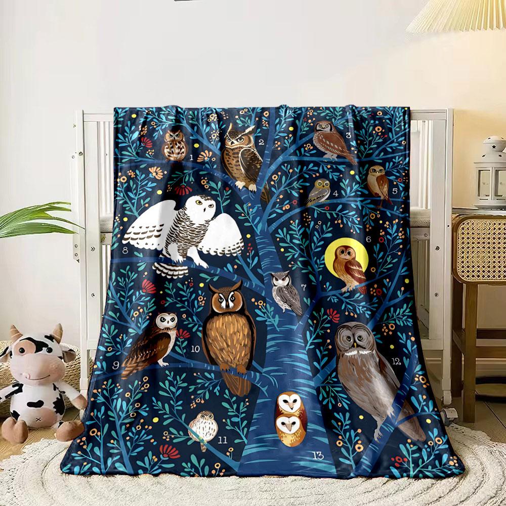 Eule Baum Muster Decke Schlafzimmer Decke für Wohnzimmer Sofa Mittagspause Weicher Überwurf für Freund Festival Geschenk