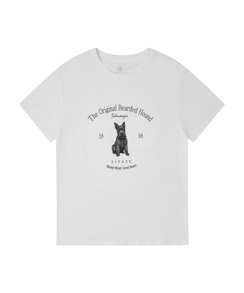 Siyajyu Sitp5297 Schnauzer Short Sleeve T-Shirt_White