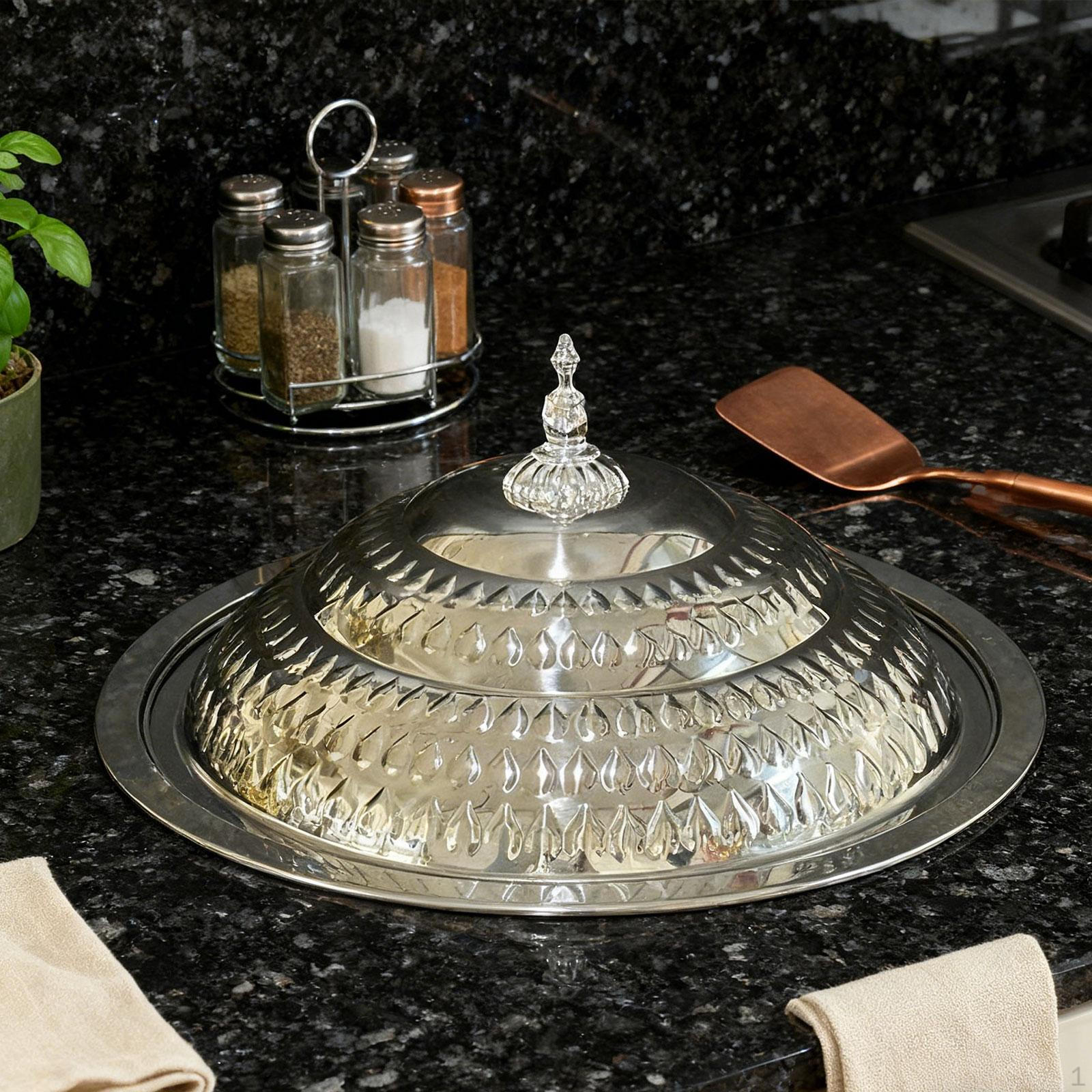 

Basting Cover Cheese Melting Dome Burger Griddle for Teppanyaki Hamburger срібний