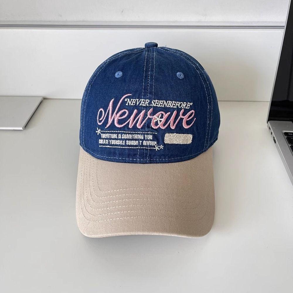 Denim Peaked Cap Embroidery Snapback Cap Fashion Letter Baseball Hat  Outdoor