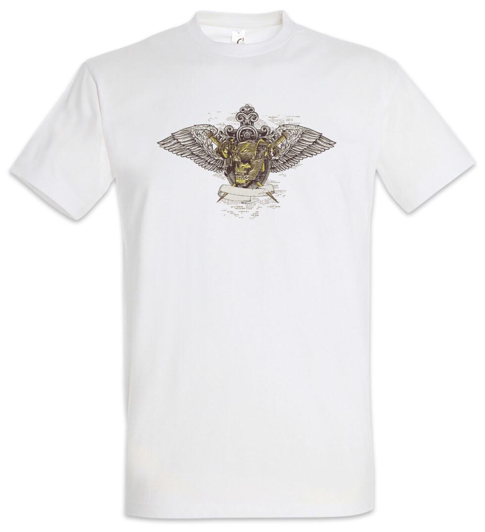 Winged Skull With Helmet T-Shirt Skulls Wings Tattoo Tattooist Skeleton S
