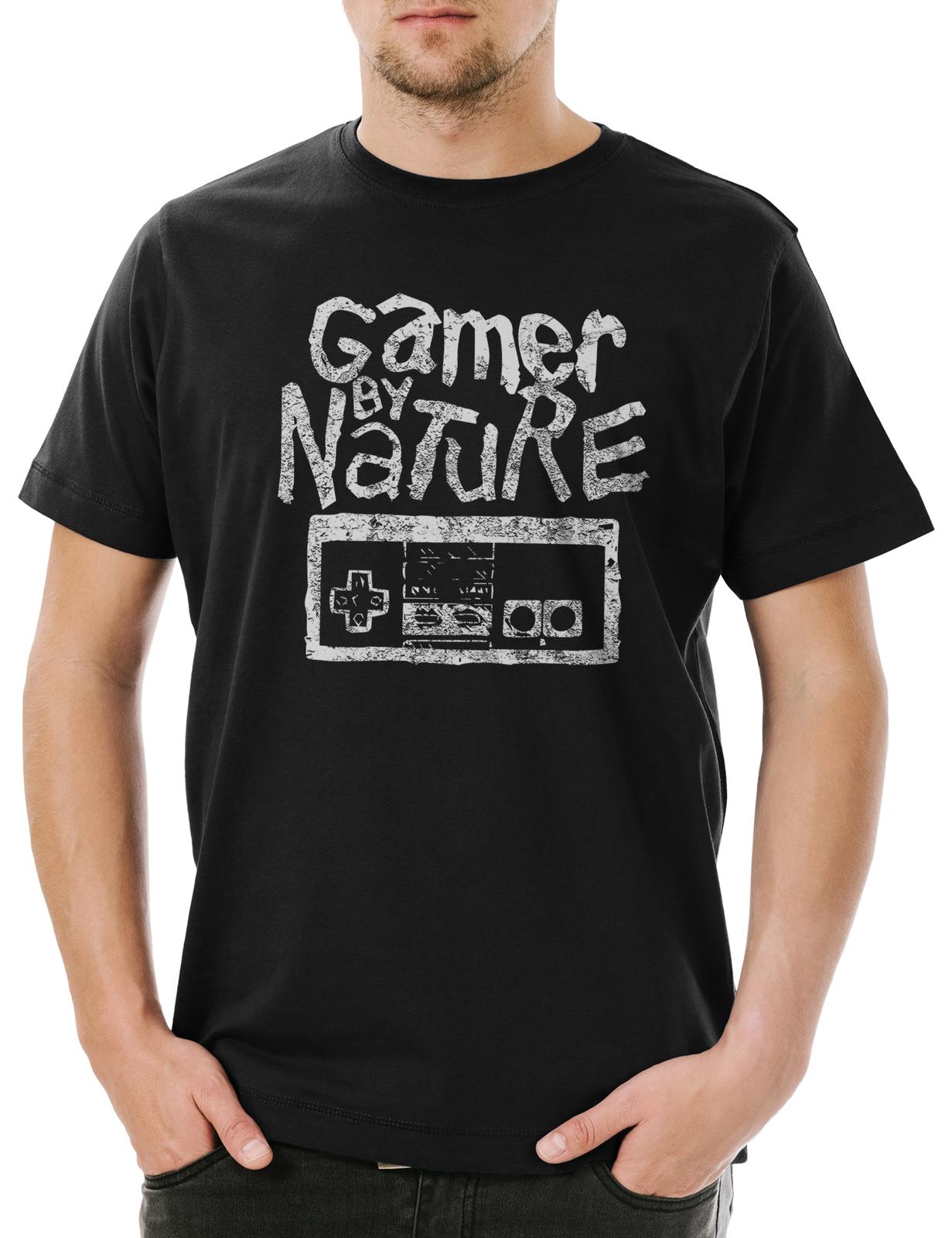 Gamer By Nature Mens T-Shirt Mens Womens Tees Top Fun Nerd Geek Sysadmin Coder Security Analyst IT 4XL