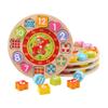 Wooden Puzzle Clock Toy Cognitive Digital Clock Wooden Watch Jigsaw Toys