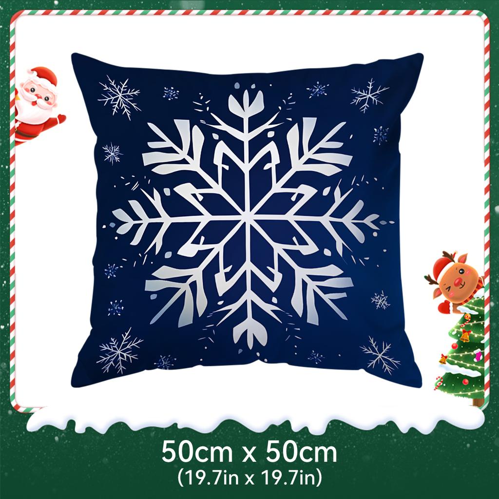 Christmas Snowflake Pillowcase Bedroom Sofa Cushion Cover 100% Polyester Living Room Soft Cushion Pillowcase Home Decor