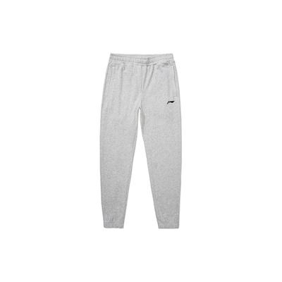 Li Ning Solid Color Regular Fit Zipper Pocket Tapered Long Knit Sports Pants Men Pants Gray AKLSG29-2